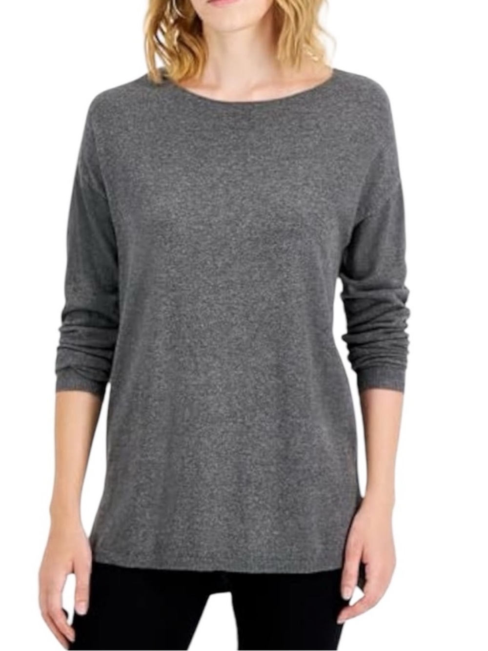 Lulu's Size Small Dark Grey Scoop Back Top